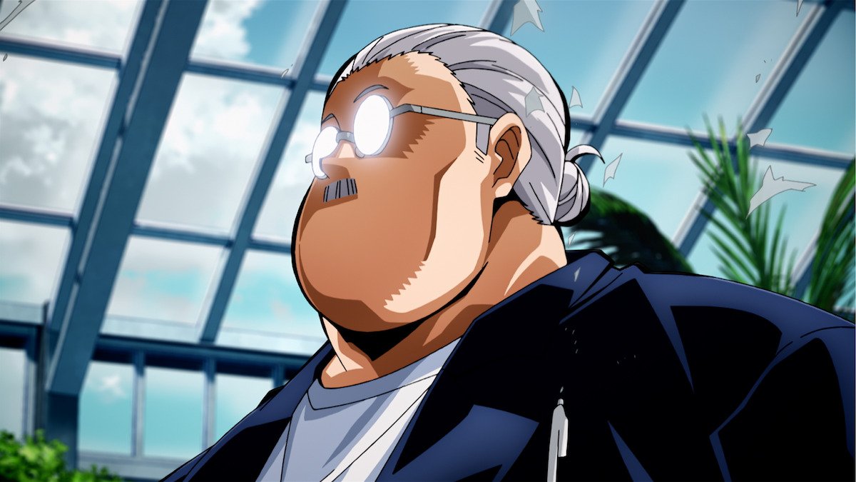 Retrato oficial de Satota, el profesor más veterano de JCC, en Sakamoto Days temporada 2